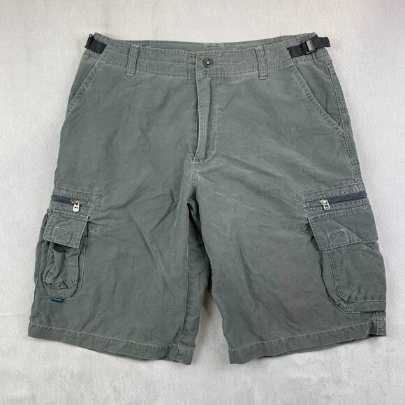 Kuhl Mens Shorts Large Gray Cargo Vintage Patina Dye Cotton Nylon Outdoor Hiking - Picture 1 of 15